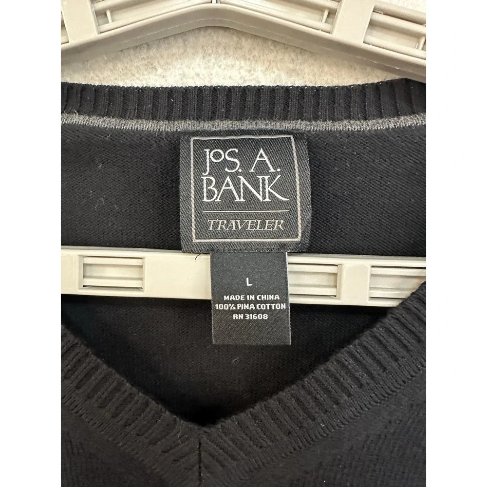 Jos A Bank Traveler Sweaters Men's Large Set‎ Of Two Pima Cotton V-Neck